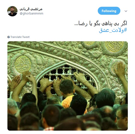 #ولادت_عشق/ صحنت مدینه،مکه،نجف؛کربلای ماست آری؛تمام هستی ما مشهدالرضاست +تصاویر