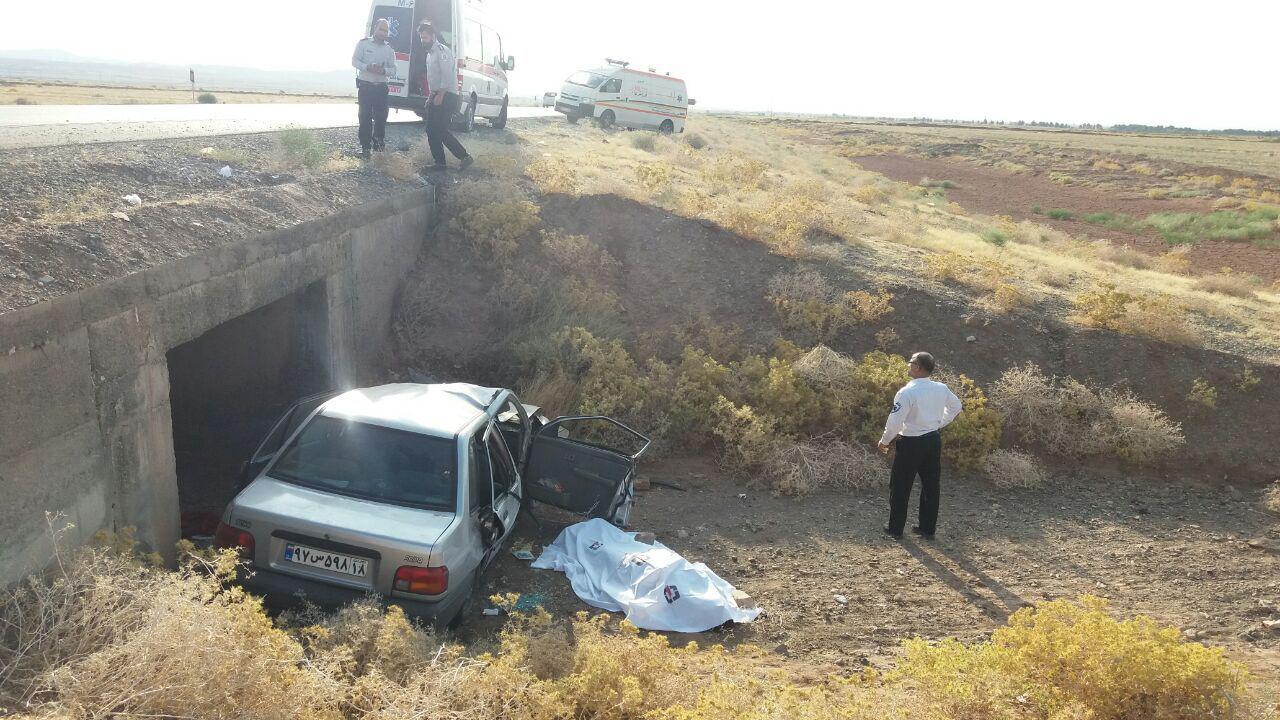 واژگونی مرگبار پراید در سبزوار + تصویر