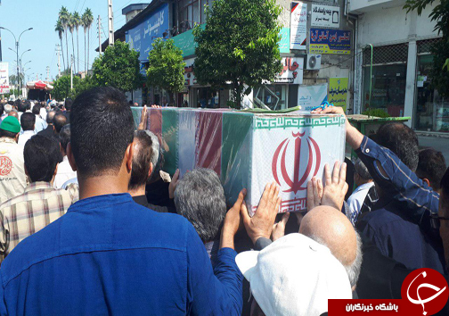 تشییع پیکر پاک و مطهر ۸ شهید گمنام دوران دفاع مقدس دقایقی قبل  در مازندران