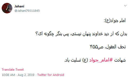 #جواد_الائمه/ بعد از حسین هیچ امامی به وقت مرگ، مثل تو ای ولی خدا  تشنه جان نداد