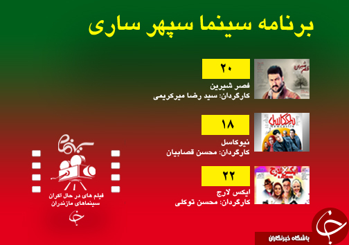 برنامه اکران سینما&zwnj;های مازندران
