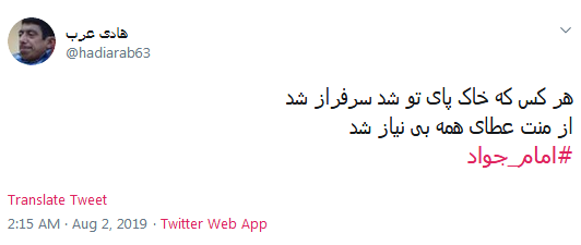#جواد_الائمه/ بعد از حسین هیچ امامی به وقت مرگ، مثل تو ای ولی خدا  تشنه جان نداد
