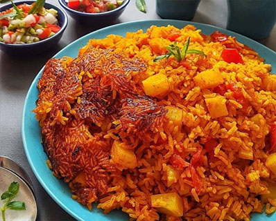 دمپخت گوجه و فلفل با طعم عالی و پرادویه