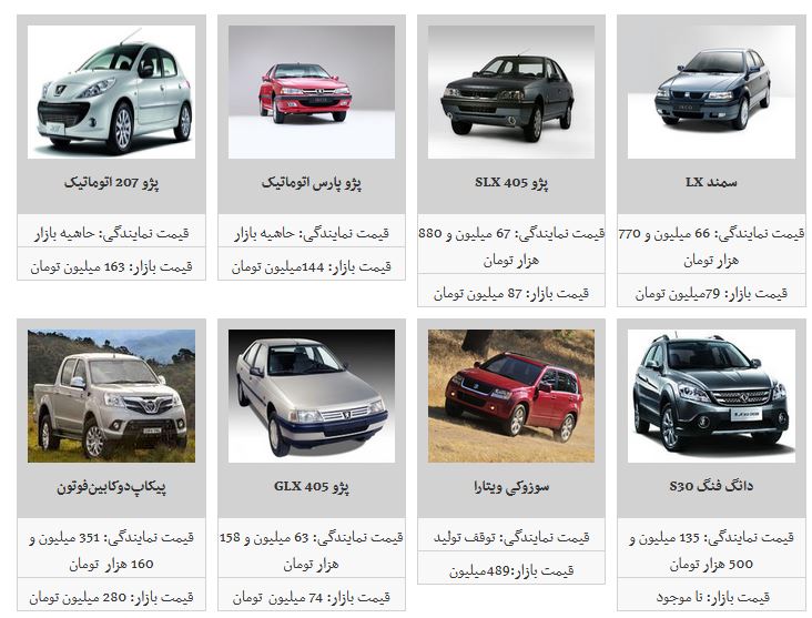 جدیدترین قیمت محصولات ایران خودرو در ۸۹/۵/۱۳/ سایپا ۱۳۲ به قیمت ۴۶ میلیون تومان رسید