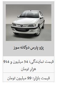 جدیدترین قیمت محصولات ایران خودرو در ۸۹/۵/۱۳/ سایپا ۱۳۲ به قیمت ۴۶ میلیون تومان رسید