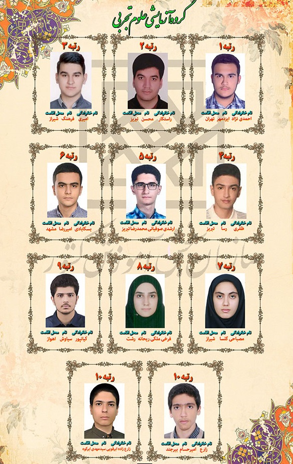 ناگفته&zwnj;های خواندنی از نفرات برتر تجربی