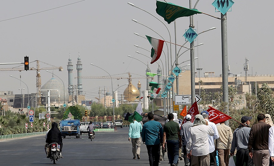 کاروان پیاده روی ۶۰ نفره جیرفت به مشهد مقدس رسید