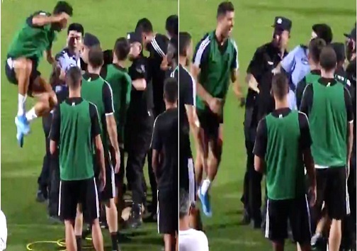 حرکت عجیب رونالدو مقابل مامور پلیس چین +عکس