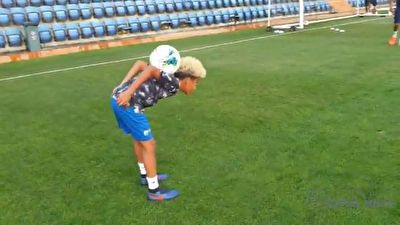 حرکات دیدنی پسر فوتبالیست معروف برزیل با توپ + فیلم