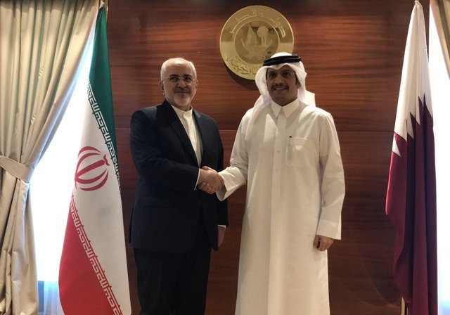 دیدار و گفت&zwnj;وگوی ظریف با وزیر خارجه قطر در دوحه
