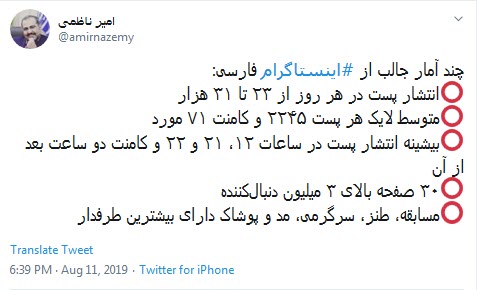 چند آمار جالب از اینستاگرام فارسی +عکس