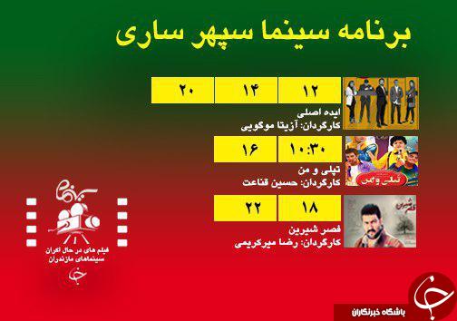برنامه اکران سینما&zwnj;های مازندران