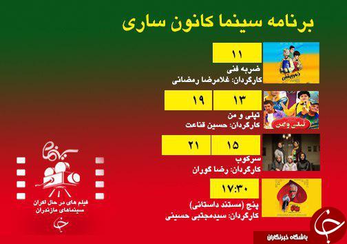 برنامه اکران سینما&zwnj;های مازندران