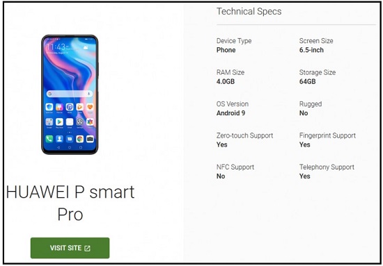 افشای اطلاعات گوشی P smart Pro هوآوی توسط گوگل +تصویر