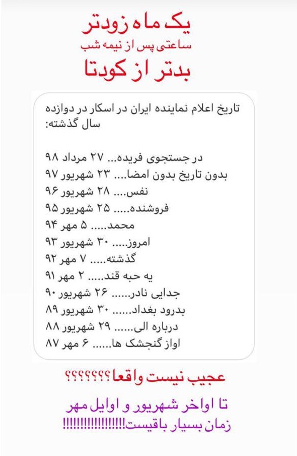 واکنش کارگردان &laquo;متری شیش و نیم&raquo; به انتخاب زودهنگام نماینده اسکار