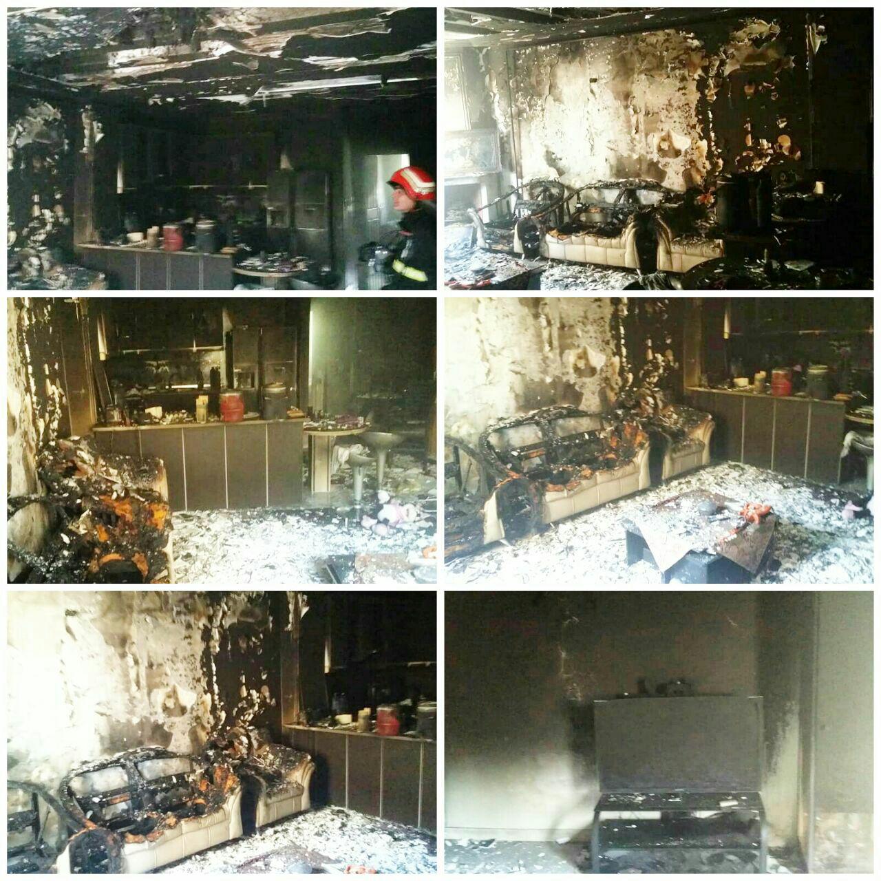 آتش سوزی آپارتمان در حوالی پل بوسار رشت