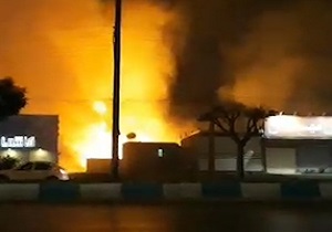 آتش‌سوزی در جاده قاسم‌آباد + فیلم