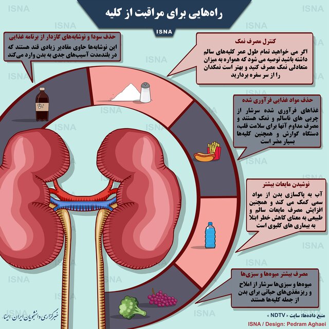راه&zwnj;هایی برای مراقبت از کلیه + اینفوگرافی