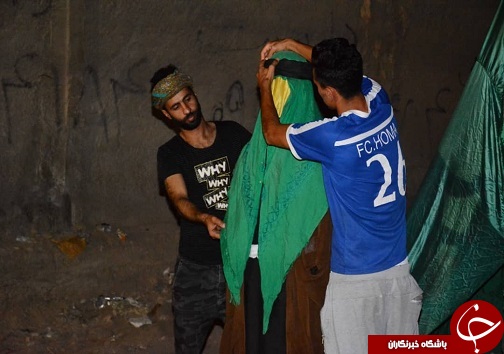 سیاه پوش کردن چهره ی شهر و تکایا در آبادان+تصاویر