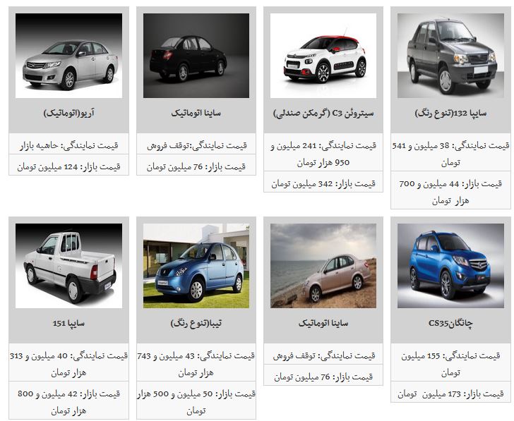 جدیدترین نرخ محصولات سایپا در ۹۸/۶/۱۱/