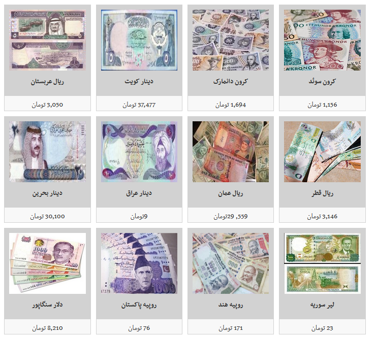 جدیدترین قیمت ارز در ۹۸/۶/۱۲/ دلار