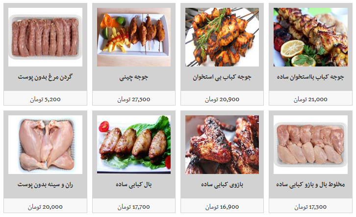 انواع گوشت مرغ قطعه بندی و بسته بندی در غرفه های تره بار + قیمت