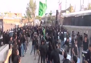 برپایی دسته عزاداری در روستای تکه نهاوند + فیلم