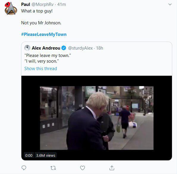 کاربران انگلیسی هشتگ #pleaseleavemytown&nbsp; را در توییتر ترند کردند / بوریس جانشون لطفا شهر مارا ترک کن +تصاویر و فیلم