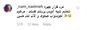 کامنت انتقادی کاربران در پست عجیب حسام نواب صفوی به مناسبت محرم +عکس