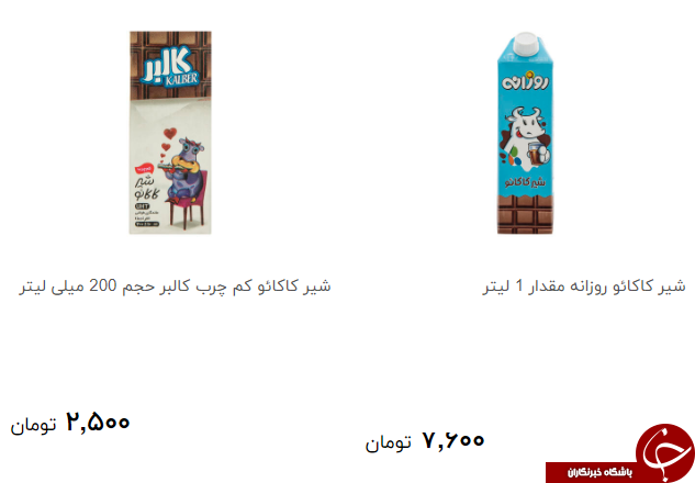 انواع شیر کاکائو + قیمت