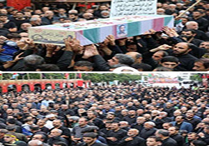 تشییع پیکر شهید به همراه اجتماع عظیم عزاداران حسینی در بابل