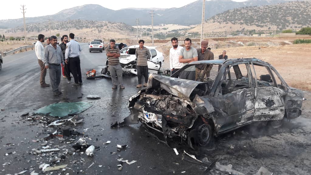 حادثه در کمربندی یاسوج/ ۳ نفر در آتش سوختند