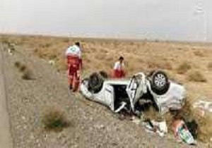 واژگونی سواری ام وی ام در جاده روستایی علی آباد قاین