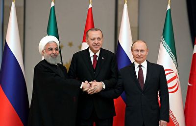 عکس یادگاری روحانی، پوتین و اردوغان در آنکارا + فیلم