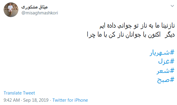 #شهریار/ گر نماند ز من این نام، چه خواهد بودن