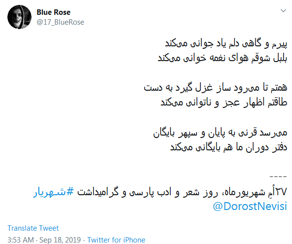 #شهریار/ گر نماند ز من این نام، چه خواهد بودن