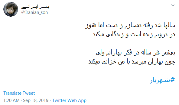#شهریار/ گر نماند ز من این نام، چه خواهد بودن