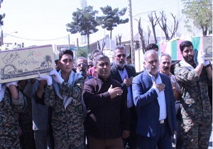 استقبال از دو شهید گمنام در شهرستان آبیک