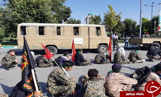 مراسم رژه هفته دفاع مقدس در همدان حسینی شد+ عکس
