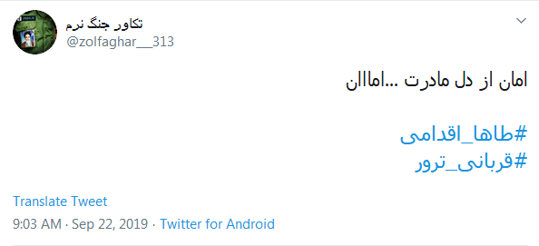 #طاها_اقدمی/ امنیت اتفاقی نیست، لازم باشد کودکان مدال شهادت بر سینه می&zwnj;زنند