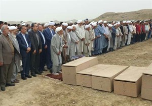 خاکسپاری جان باختگان تصادف مرگبار دیروز