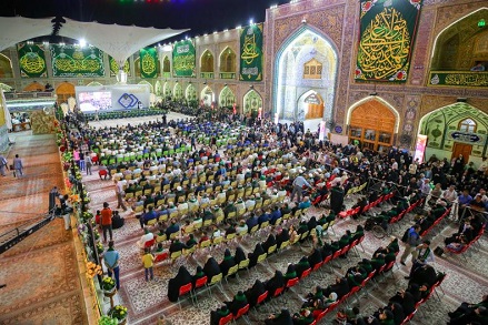 مراسم رونمایی از گلدسته مرمت شده حرم مطهر علوی +فیلم و عکس