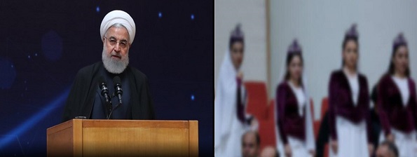 بانوان بدپوشش در سخنرانی رسمی روحانی چه می&zwnj;کنند؟