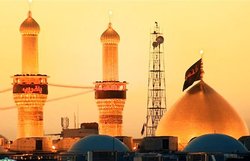 تصاویری نورانی از آینه کاری گنبد داخلی حرم مطهر امام حسین(ع)
