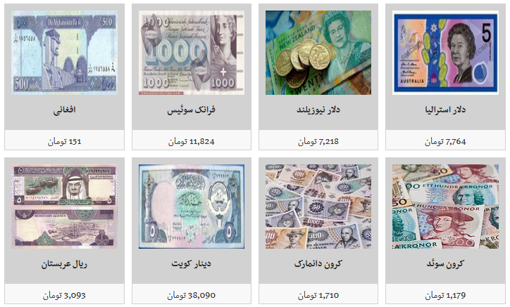 جزئیات نرخ ارز در ۹۸/۷/۱۰/ دلار ۱۱ هزار و ۴۳۹ تومان