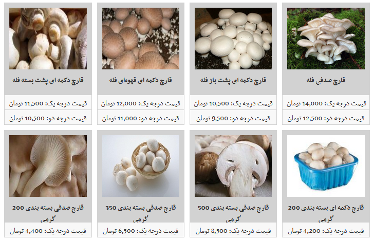 نرخ مصوب قارچ در غرفه های تره بار + قیمت
