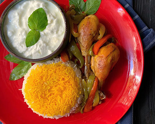 طرز تهیه بهترین مرغ زعفرانی در فر