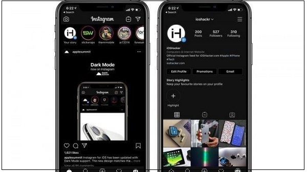 عرضه حالت تاریک (Dark Mode) برای اینستاگرام