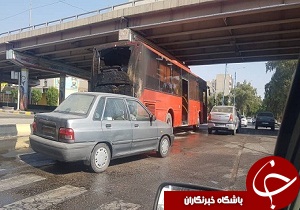 اتوبوس شهری طعمه حریق شد