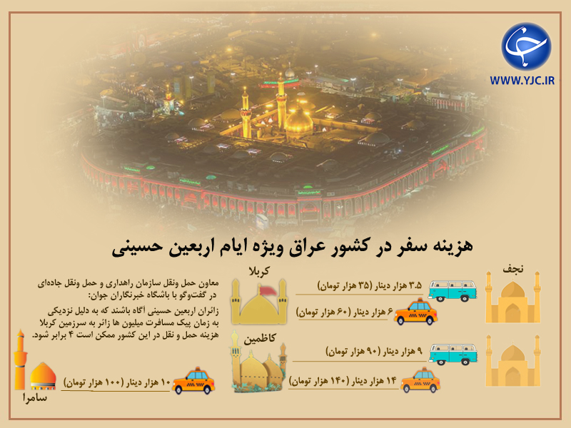 هزینه حمل و نقل در عراق ویژه ایام اربعین + پوستر